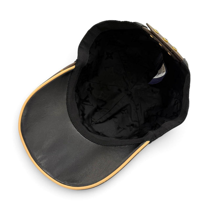 美品▼LOUIS VUITTON ルイヴィトン 2024年製 M76528 LV ゲットレディー 裏地シルク100% モノグラム キャップ ブラック 正規品 レディース
