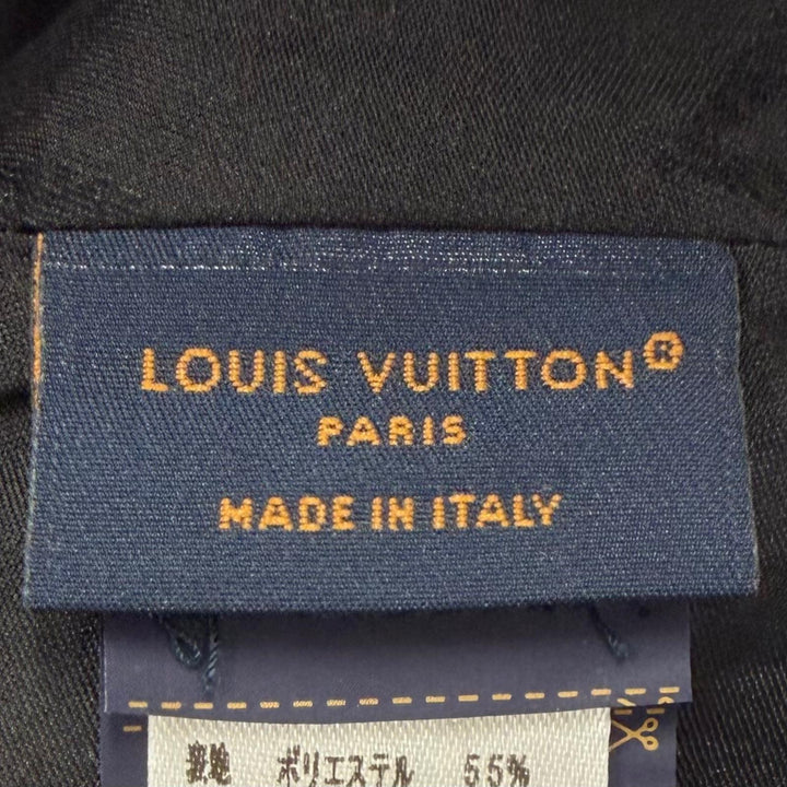 美品▼LOUIS VUITTON ルイヴィトン 2024年製 M76528 LV ゲットレディー 裏地シルク100% モノグラム キャップ ブラック 正規品 レディース