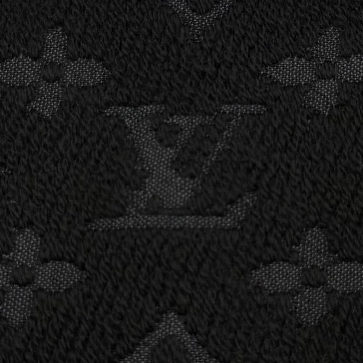 美品▼LOUIS VUITTON ルイヴィトン 2019年製 M70520 ウール100% モノグラムクラシック フリンジ付き マフラー ブラック 正規品 箱付き