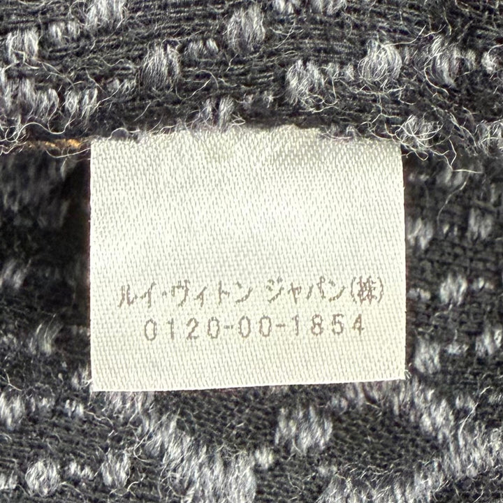 美品▼LOUIS VUITTON ルイヴィトン 2020年製 M78526 ウール100% モノグラムクラシック フリンジ付き マフラー グレー ブラック 正規品