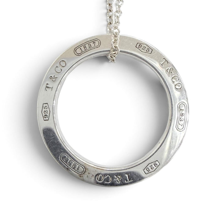 美品△TIFFANY&amp;Co. ティファニー 1837 サークル ペンダント ネックレス アクセサリー AG925 シルバー 重量3.83g レディース 箱・保存袋付