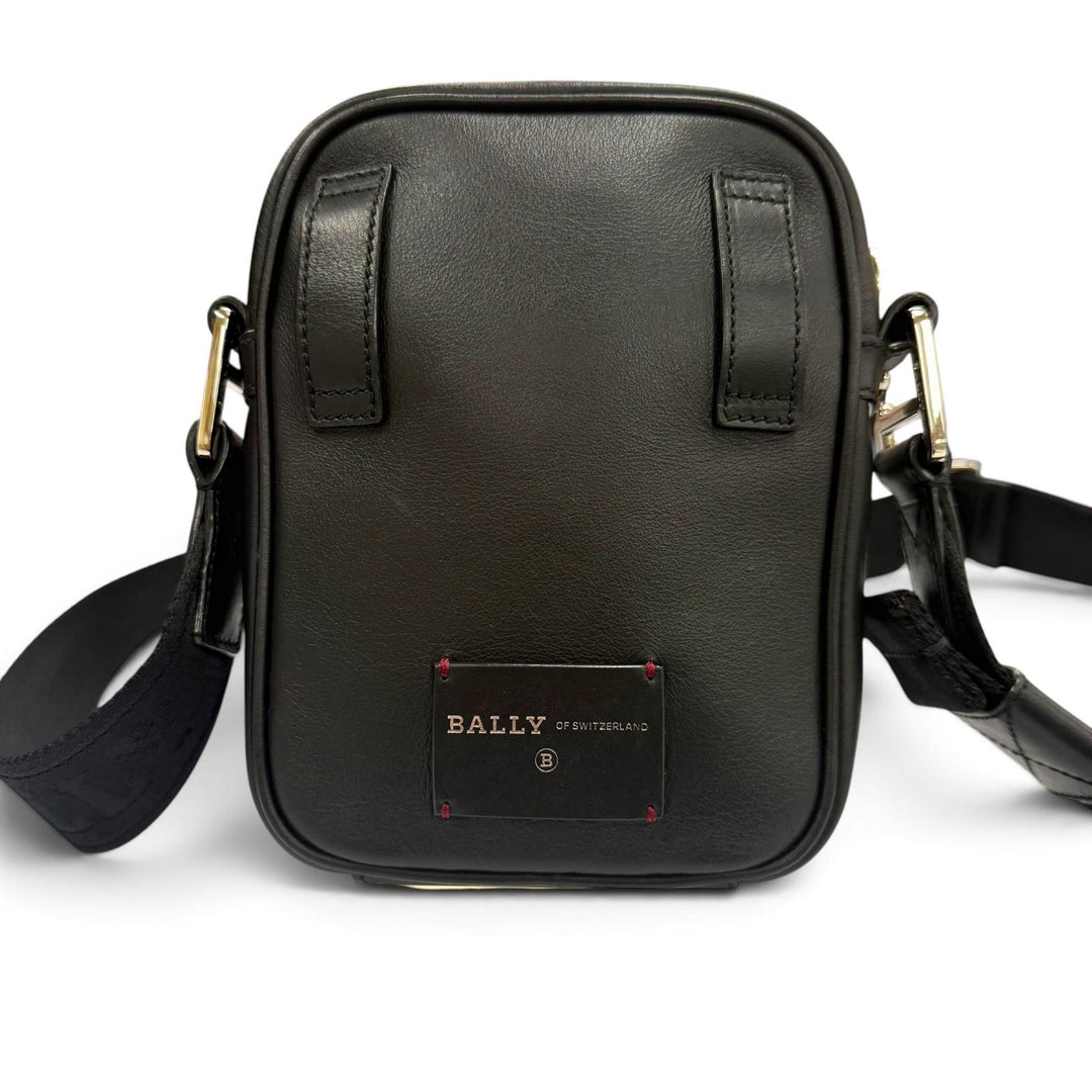 極美品▼BALLY バリー Heyot レザー 2WAY クロスボディバッグ ショルダーバッグ ブラック シルバー金具 ブルガリア製 メンズ 保存袋付き