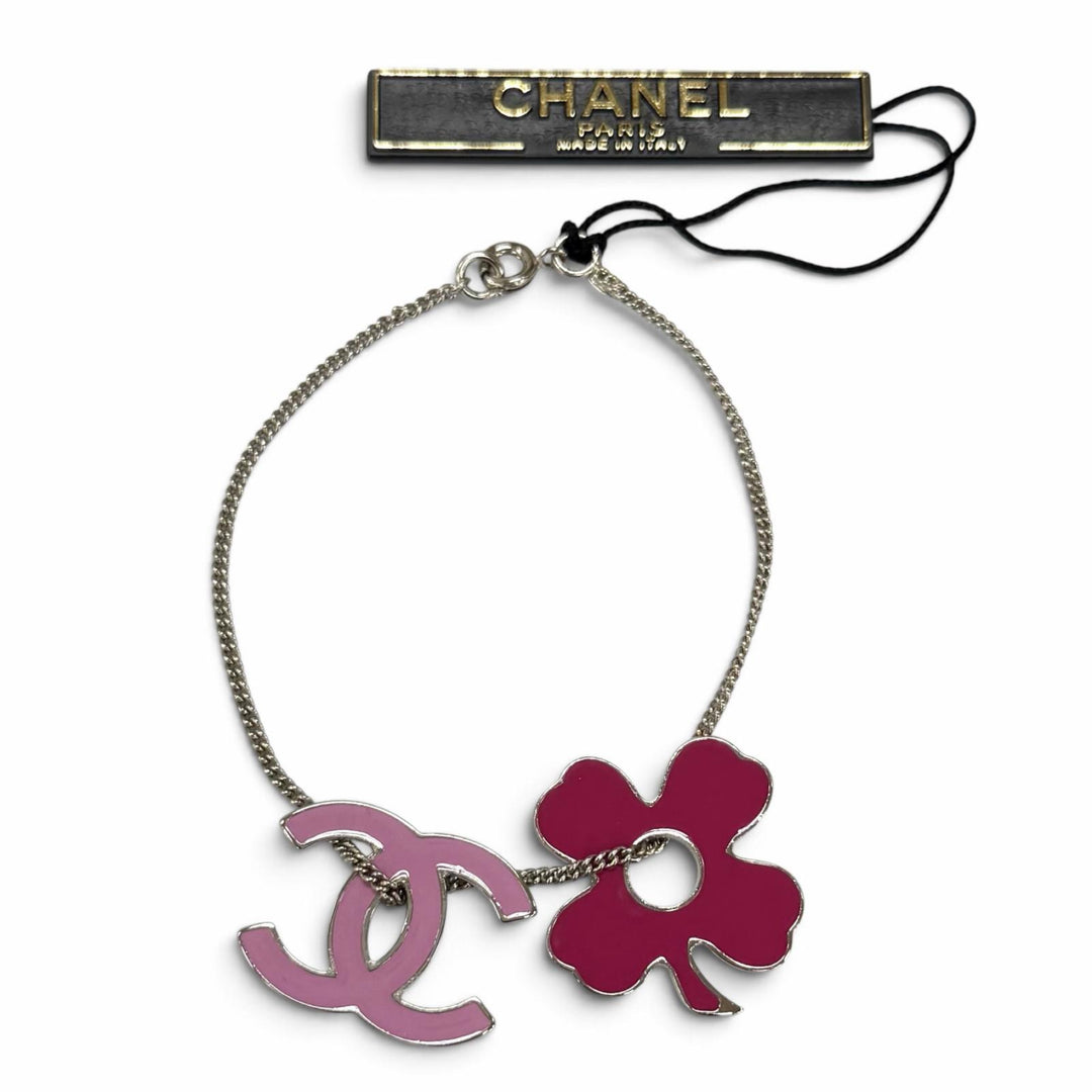 未使用品★CHANEL シャネル 04P ココマーク クローバー ブレスレット アクセサリー ピンク パープル イタリア製 レディース