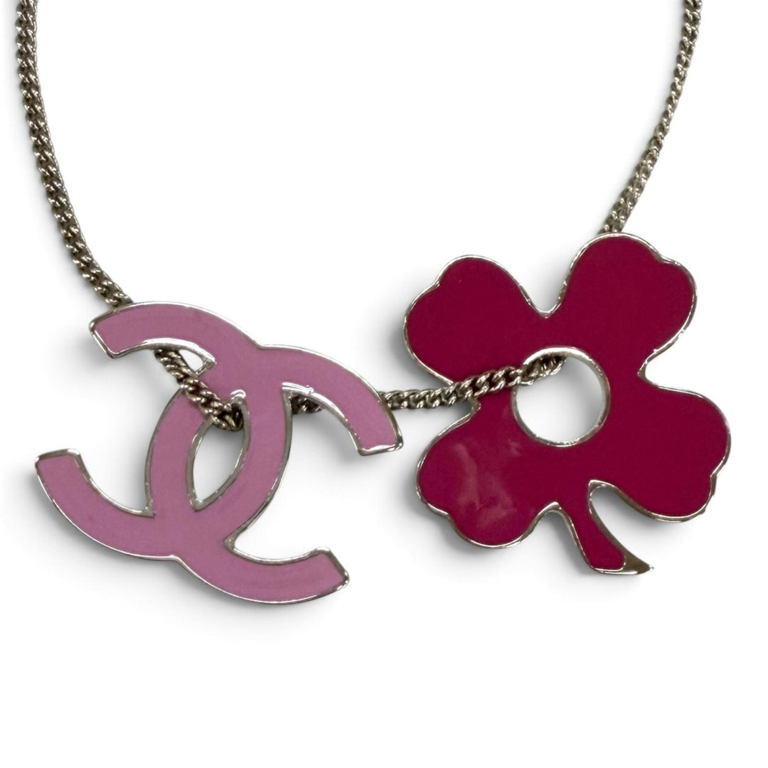 未使用品★CHANEL シャネル 04P ココマーク クローバー ブレスレット アクセサリー ピンク パープル イタリア製 レディース