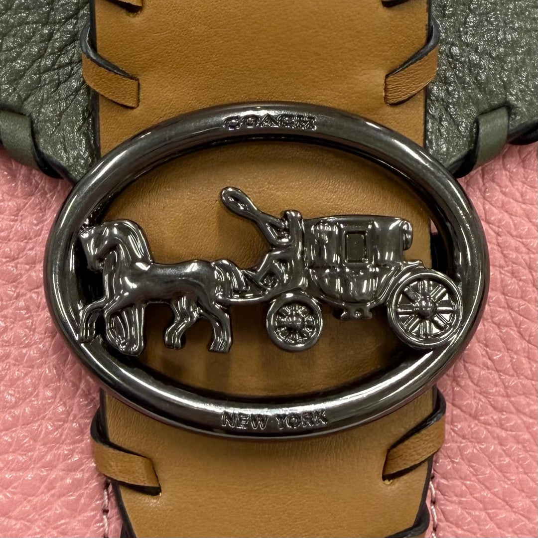 極美品☆COACH コーチ C4106 ジョージー 2WAY レザー サドルバッグ ハンドバッグ ショルダーバッグ ピンク カーキ ブラウン レディース