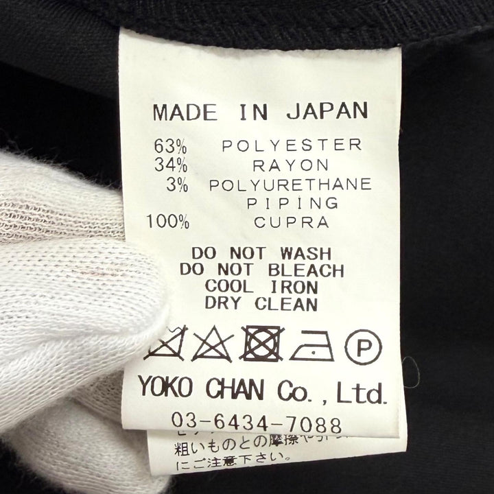 極美品★YOKO CHAN ヨーコチャン YCD-321-796 エコパール付 裾フリル ノースリーブ ワンピース ブラック 36 日本製 正規品 レディース