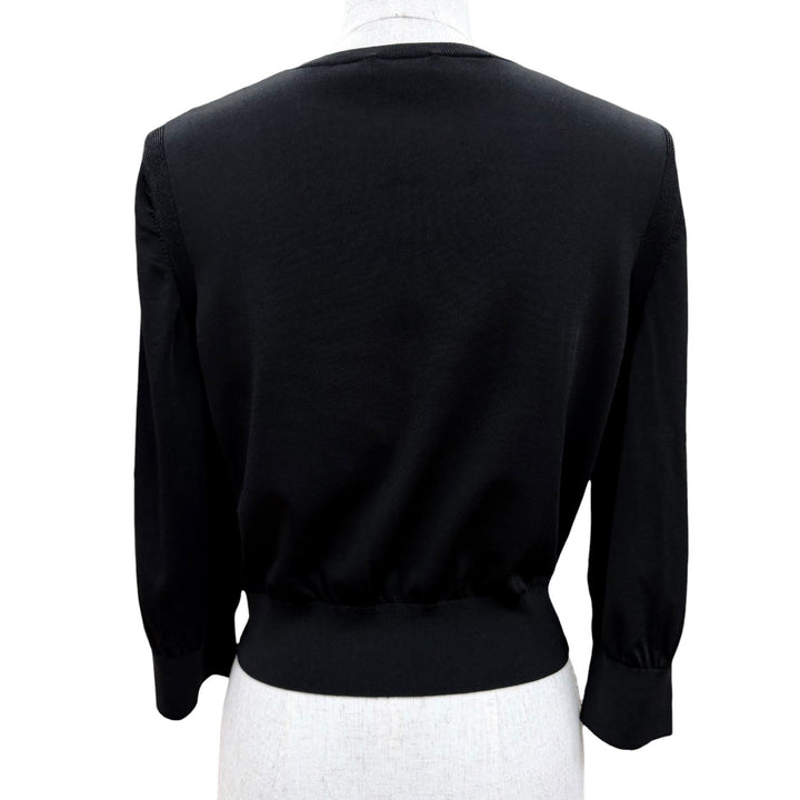 美品☆CHANEL シャネル P64759K60717 ココマークボタン 長袖 ニット トップス ブラック 36 フランス製 正規品 レディース
