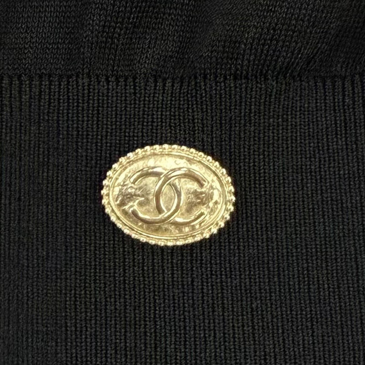 美品☆CHANEL シャネル P64759K60717 ココマークボタン 長袖 ニット トップス ブラック 36 フランス製 正規品 レディース