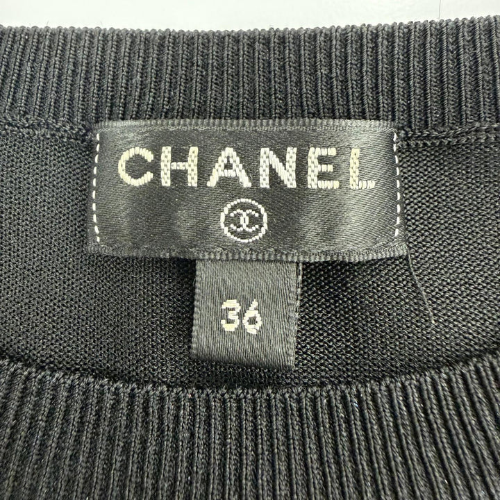 美品☆CHANEL シャネル P64759K60717 ココマークボタン 長袖 ニット トップス ブラック 36 フランス製 正規品 レディース