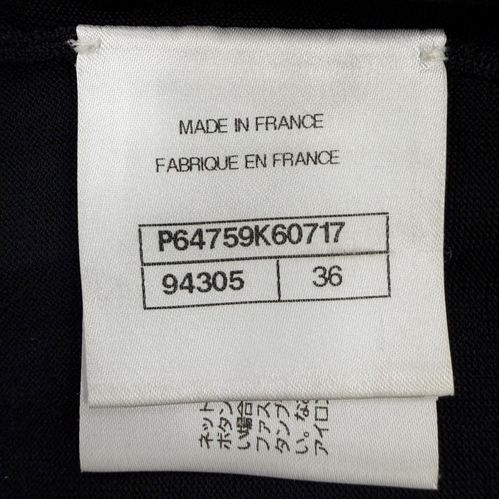 美品☆CHANEL シャネル P64759K60717 ココマークボタン 長袖 ニット トップス ブラック 36 フランス製 正規品 レディース