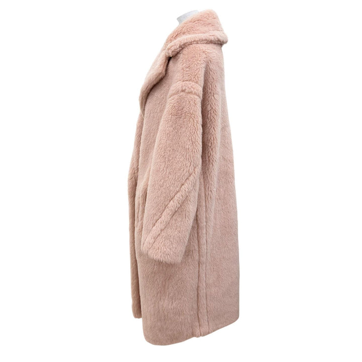 極美品☆Max Mara マックスマーラ 2023年製 テディベア アルパカ シルク混 ロング丈 コート ピンクベージュ XS イタリア製 正規品