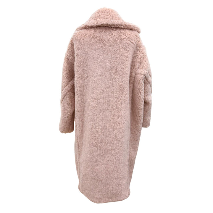 極美品☆Max Mara マックスマーラ 2023年製 テディベア アルパカ シルク混 ロング丈 コート ピンクベージュ XS イタリア製 正規品