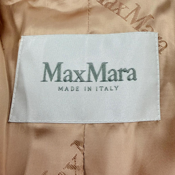 極美品☆Max Mara マックスマーラ 2023年製 テディベア アルパカ シルク混 ロング丈 コート ピンクベージュ XS イタリア製 正規品