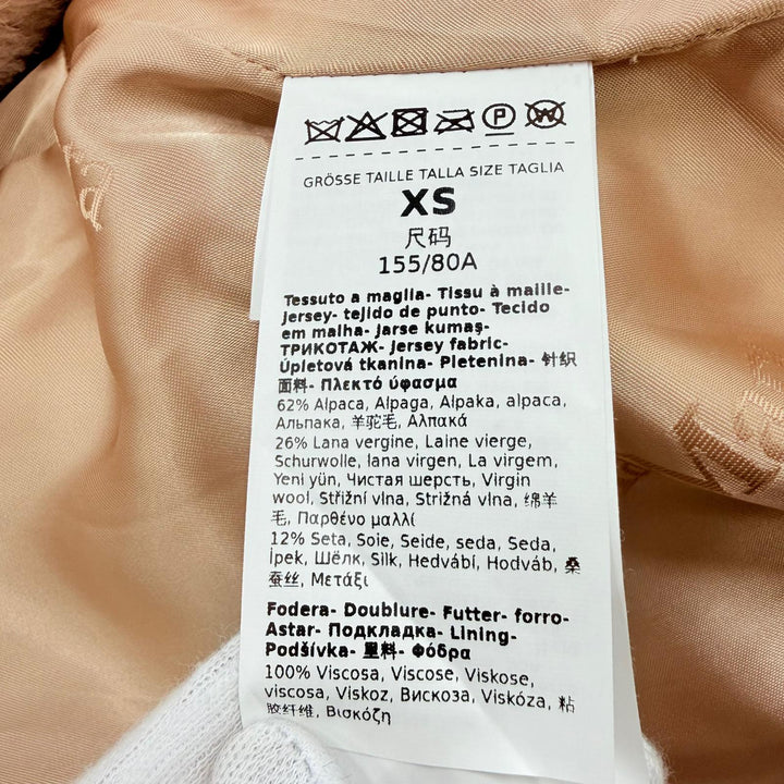 極美品☆Max Mara マックスマーラ 2023年製 テディベア アルパカ シルク混 ロング丈 コート ピンクベージュ XS イタリア製 正規品