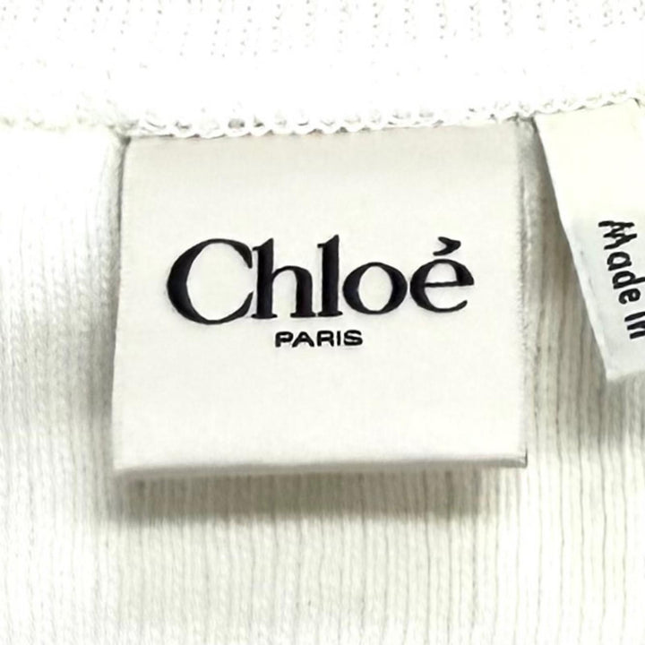 極美品★Chloe クロエ 26SS CH26UJR14089107S コットンジャージー製フィット ヘンリーミニドレス コットン100％ ワンピース S 正規品