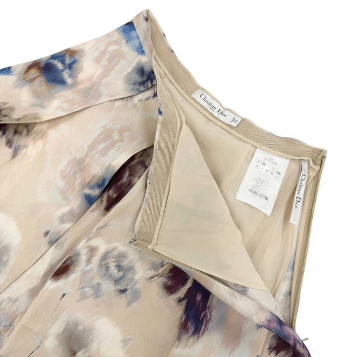 極美品☆Christian Dior クリスチャンディオール 2A21311A1689 シルク100％ 花柄デザイン スカート マルチカラー 38 イタリア製 正規品