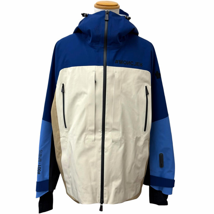 極美品□MONCLER GRENOBLE モンクレール グルノーブル 2023年製 I20971A00040 BRIZON GIUBBOTTO ブルゾン ベージュ ブルー 3 正規品