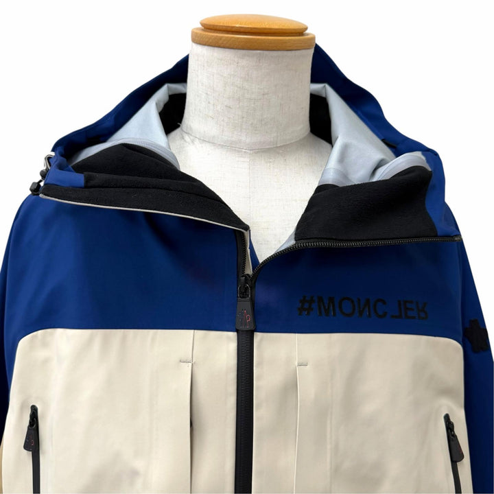 極美品□MONCLER GRENOBLE モンクレール グルノーブル 2023年製 I20971A00040 BRIZON GIUBBOTTO ブルゾン ベージュ ブルー 3 正規品