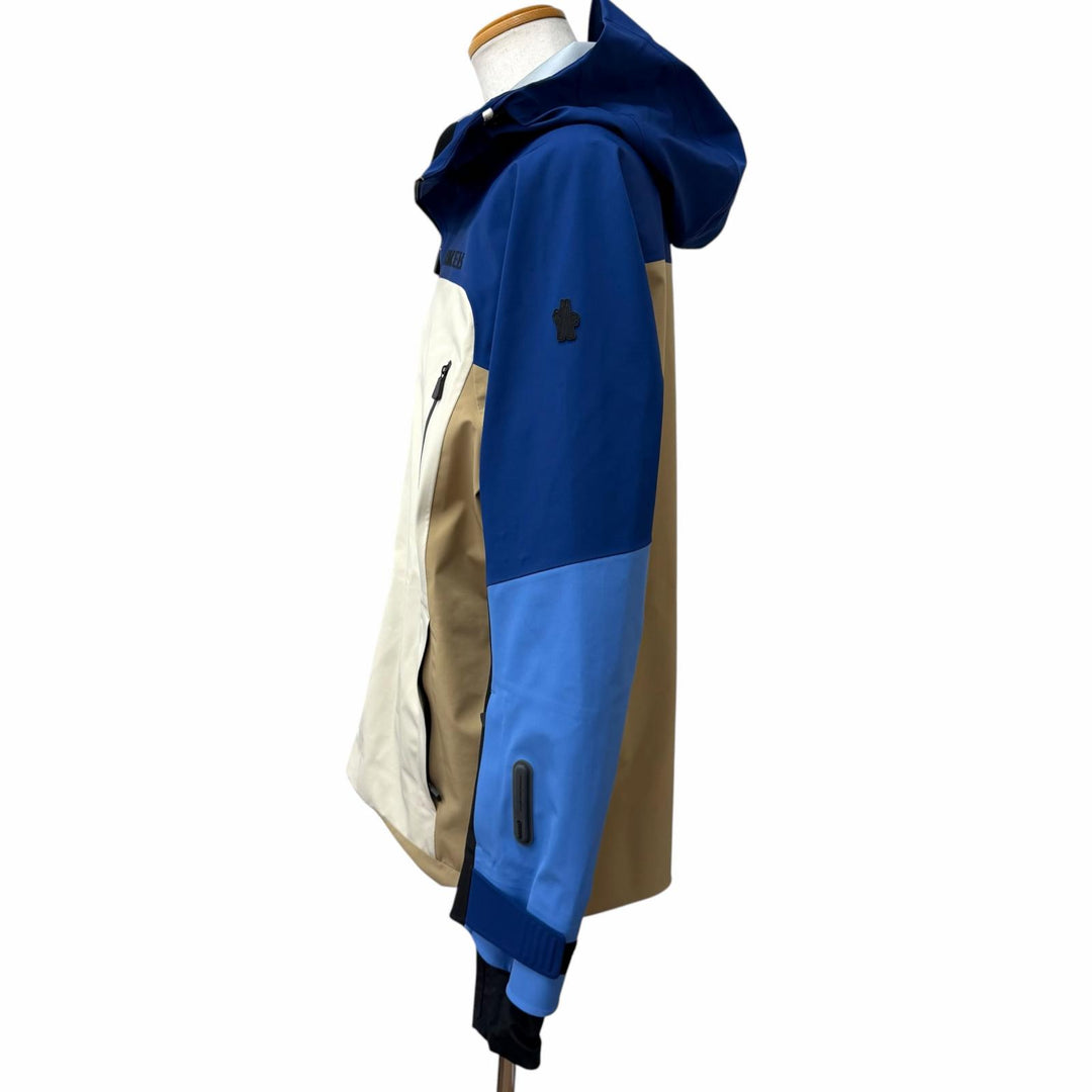 極美品□MONCLER GRENOBLE モンクレール グルノーブル 2023年製 I20971A00040 BRIZON GIUBBOTTO ブルゾン ベージュ ブルー 3 正規品