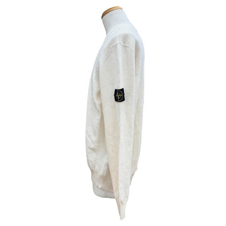 極美品▼STONE ISLAND ストーンアイランド K2S155100001 STRETCH RWS WOOL ウール100% ロゴワッペン付 ニットセーター XL 正規品 メンズ