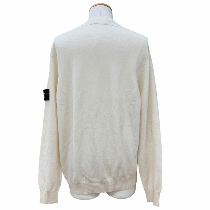 極美品▼STONE ISLAND ストーンアイランド K2S155100001 STRETCH RWS WOOL ウール100% ロゴワッペン付 ニットセーター XL 正規品 メンズ