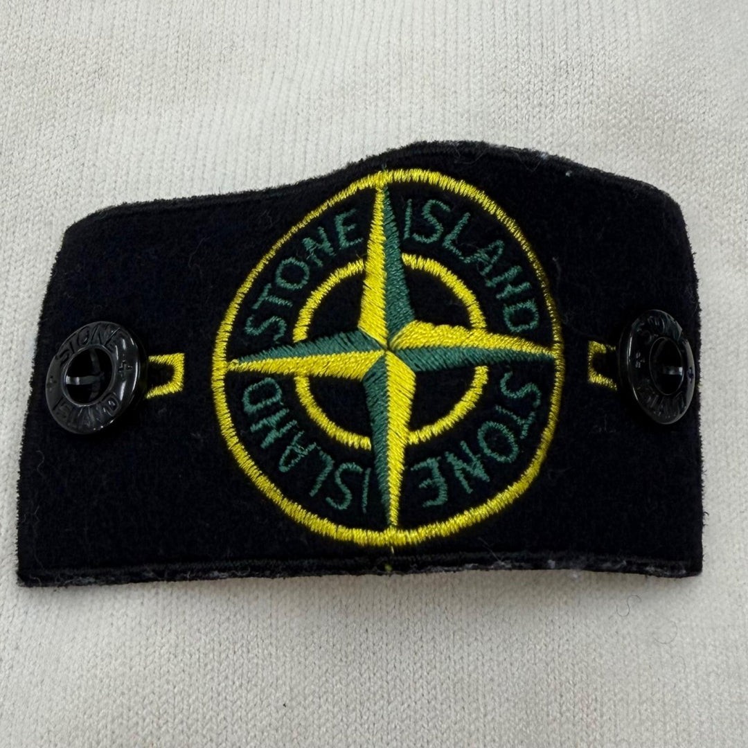 極美品▼STONE ISLAND ストーンアイランド K2S155100001 STRETCH RWS WOOL ウール100% ロゴワッペン付 ニットセーター XL 正規品 メンズ