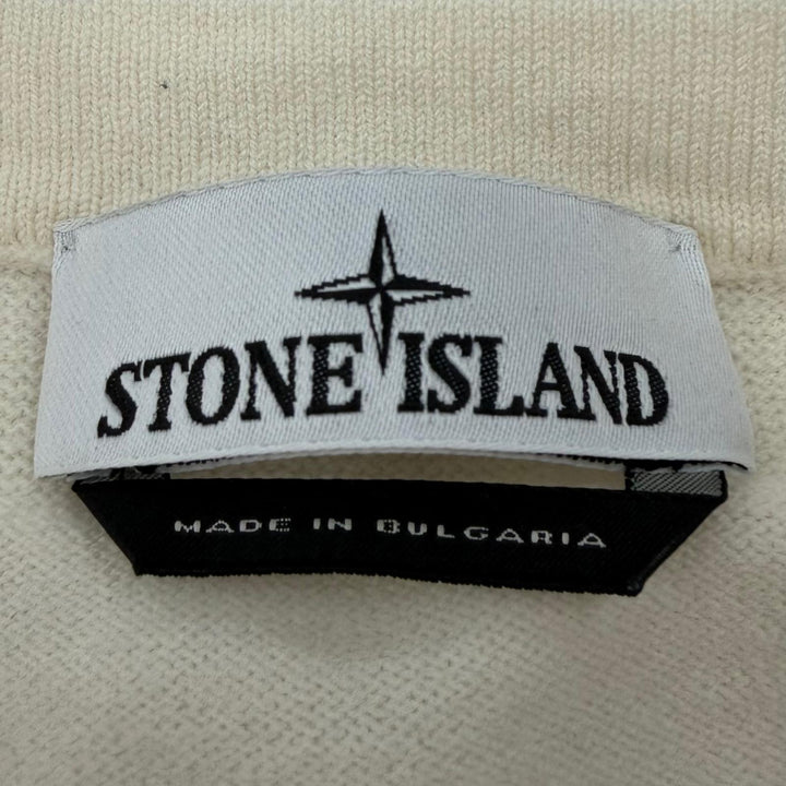 極美品▼STONE ISLAND ストーンアイランド K2S155100001 STRETCH RWS WOOL ウール100% ロゴワッペン付 ニットセーター XL 正規品 メンズ