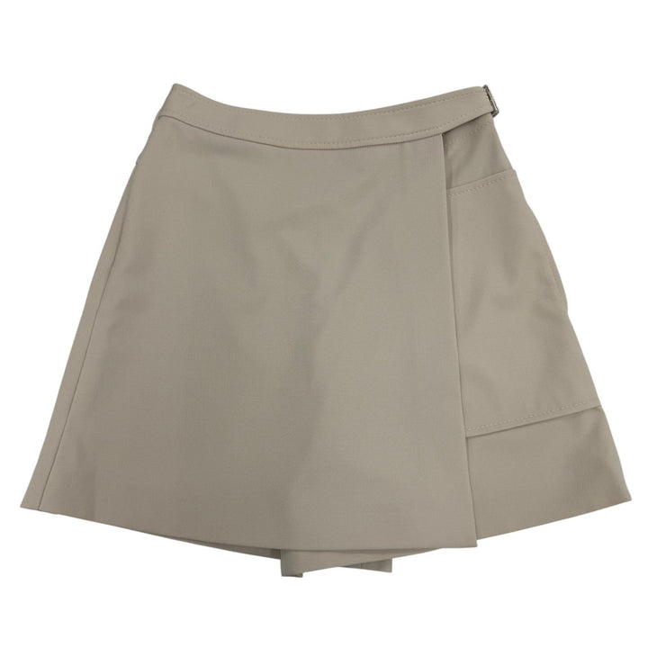 極美品☆HERMES エルメス バージンウール ベルトデザイン キュロットパンツ ショートパンツ ベージュ 36 イタリア製 レディース