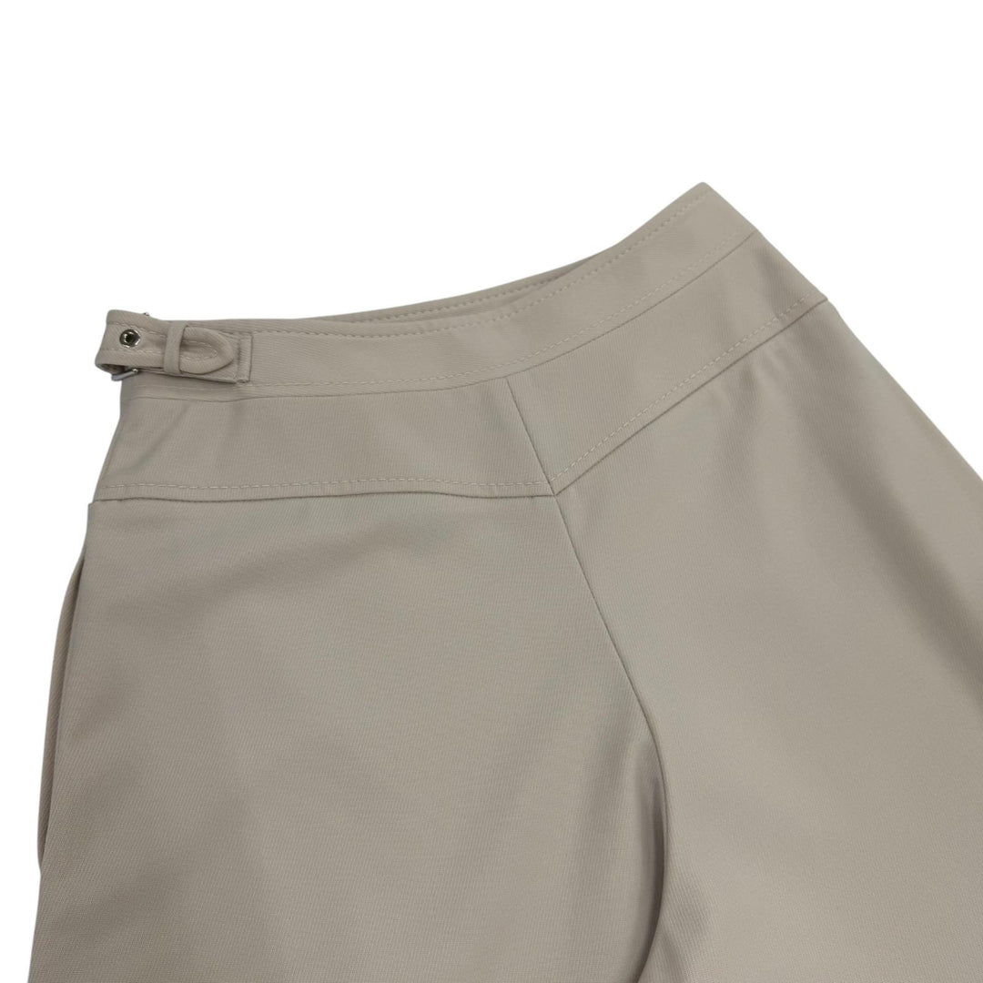 極美品☆HERMES エルメス バージンウール ベルトデザイン キュロットパンツ ショートパンツ ベージュ 36 イタリア製 レディース