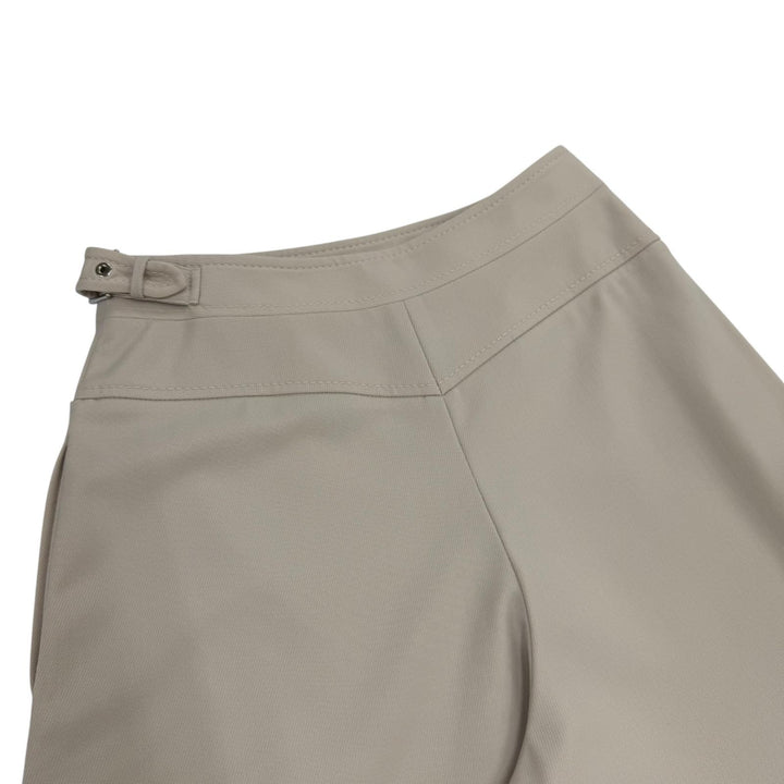 極美品☆HERMES エルメス バージンウール ベルトデザイン キュロットパンツ ショートパンツ ベージュ 36 イタリア製 レディース