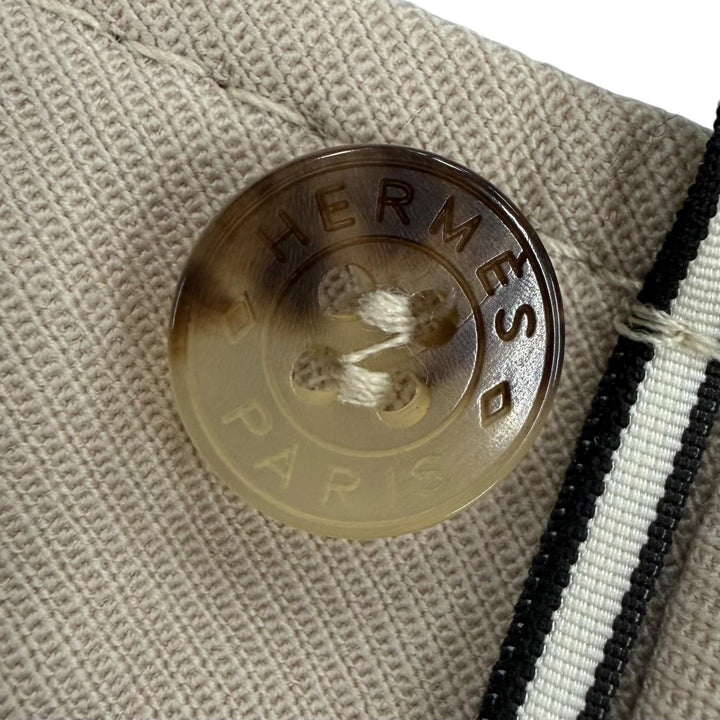 極美品☆HERMES エルメス バージンウール ベルトデザイン キュロットパンツ ショートパンツ ベージュ 36 イタリア製 レディース
