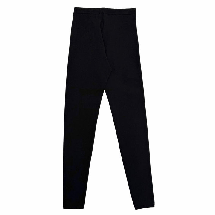 未使用品★PRADA プラダ 22225 ウール混 トライアングルロゴプレート ニットパンツ ボトムス ブラック 38 イタリア製 正規品 レディース