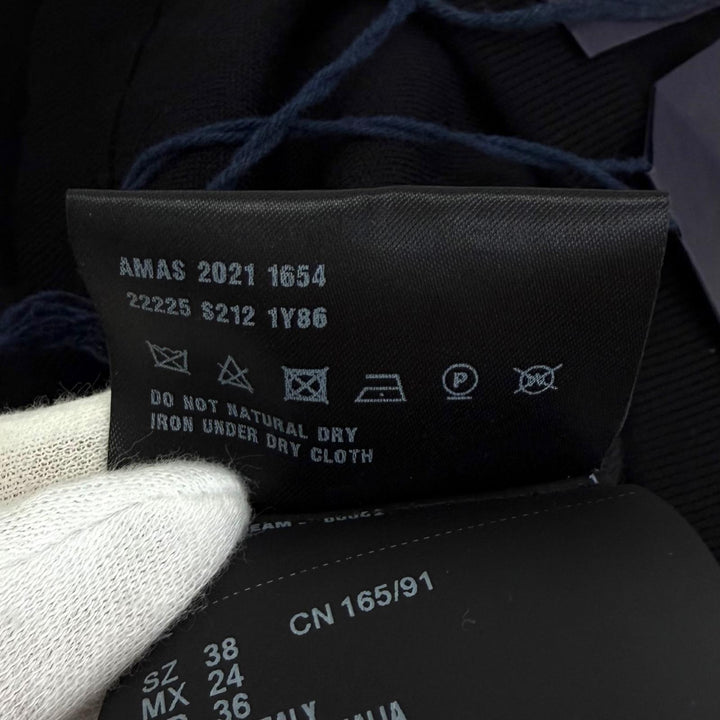 未使用品★PRADA プラダ 22225 ウール混 トライアングルロゴプレート ニットパンツ ボトムス ブラック 38 イタリア製 正規品 レディース