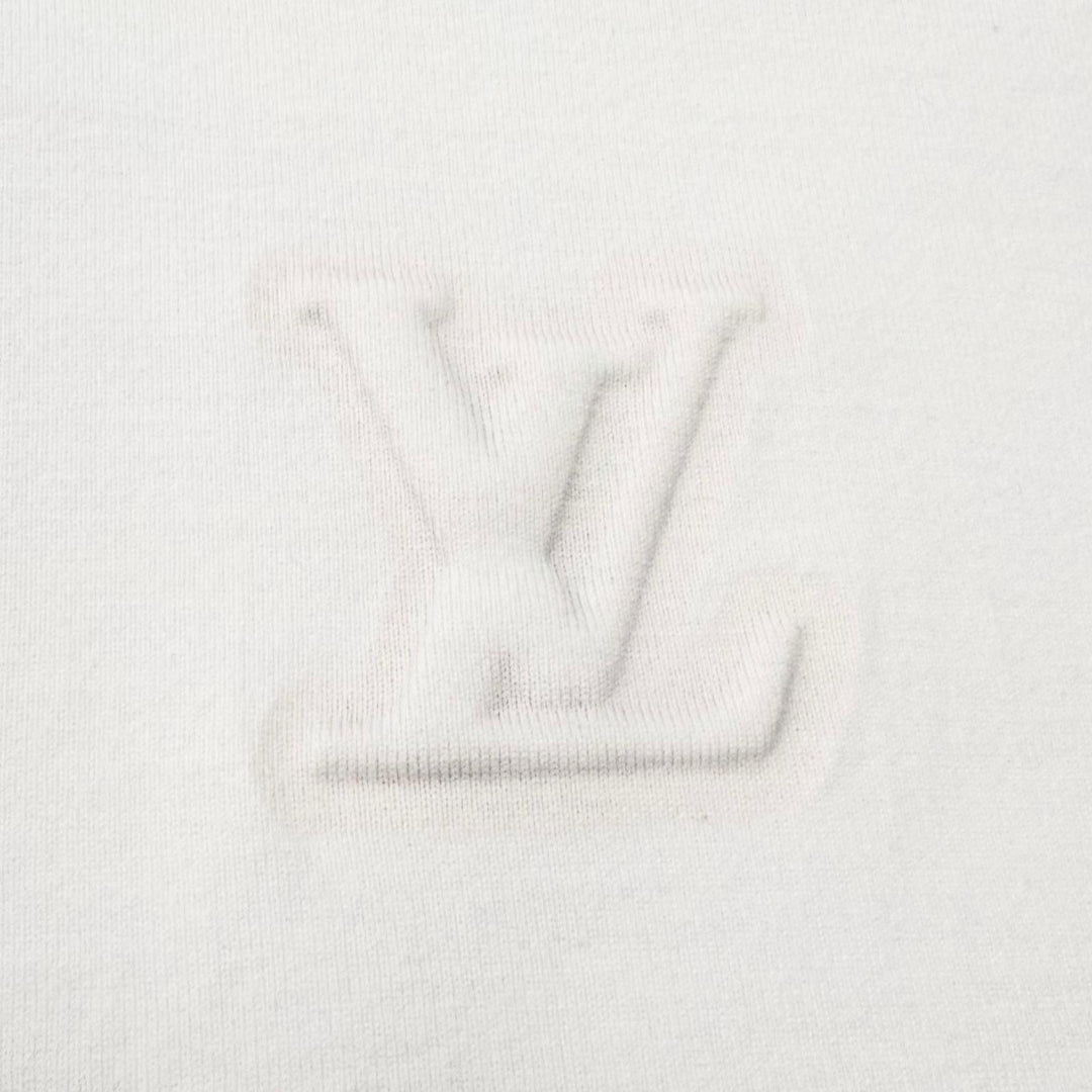 美品▼LOUIS VUITTON ルイヴィトン 22AW インサイドアウト エンボスLVロゴ コットン100% クルーネック 半袖Ｔシャツ ホワイト XS 正規品