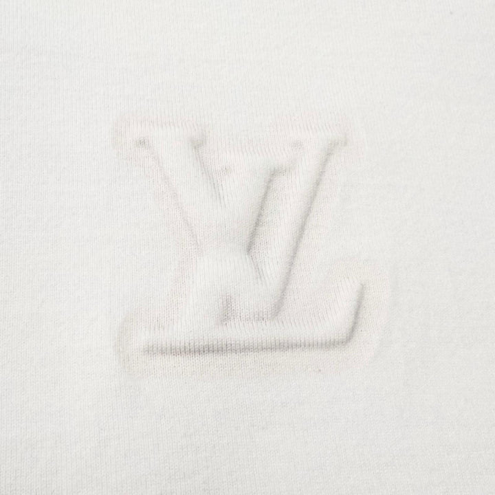 美品▼LOUIS VUITTON ルイヴィトン 22AW インサイドアウト エンボスLVロゴ コットン100% クルーネック 半袖Ｔシャツ ホワイト XS 正規品