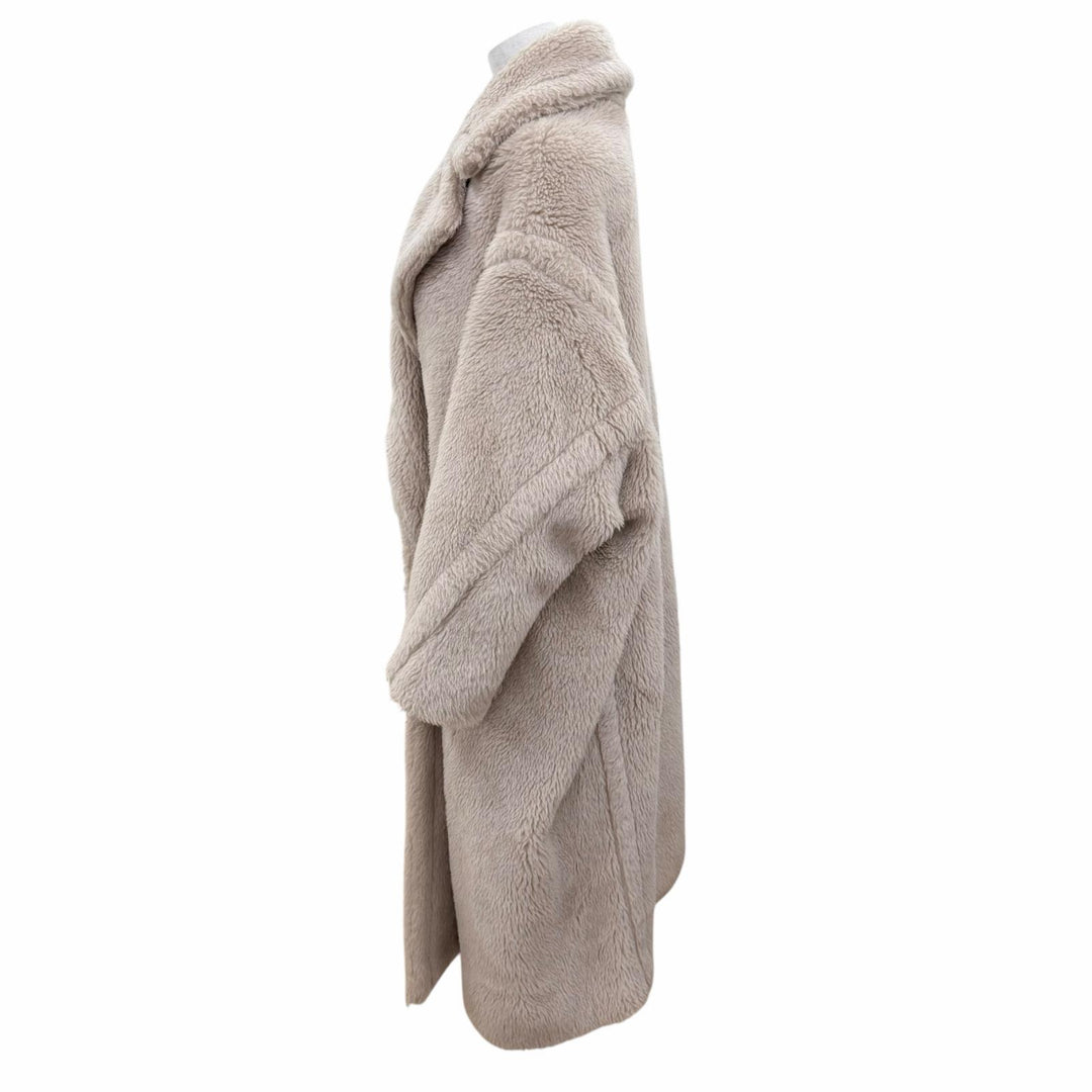 極美品☆Max Mara マックスマーラ 101615136 テディベア アルパカ バージンウール シルク混 ロング丈 コート ベージュ 正規品 レディース