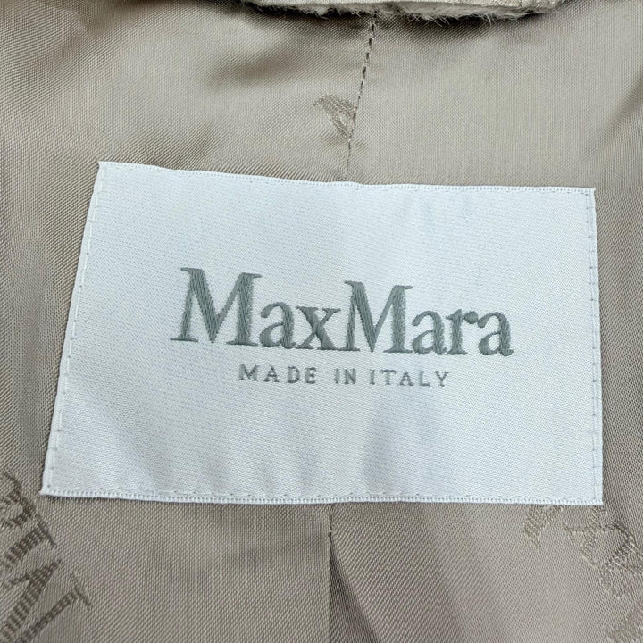 極美品☆Max Mara マックスマーラ 101615136 テディベア アルパカ バージンウール シルク混 ロング丈 コート ベージュ 正規品 レディース