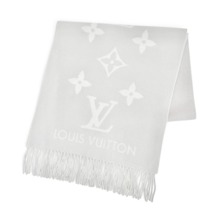 美品△LOUIS VUITTON ルイヴィトン 2026年製 M78909 エシャルプ レイキャビック カシミヤ グレージュ モノグラム マフラー 現行品 正規品