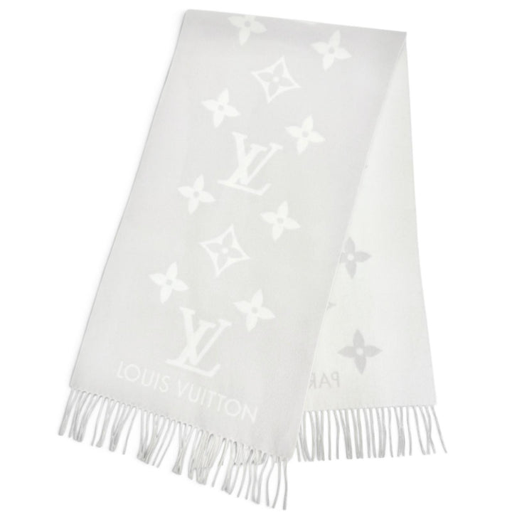 美品△LOUIS VUITTON ルイヴィトン 2026年製 M78909 エシャルプ レイキャビック カシミヤ グレージュ モノグラム マフラー 現行品 正規品