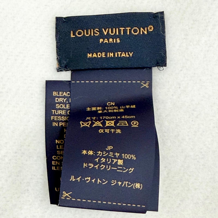 美品△LOUIS VUITTON ルイヴィトン 2026年製 M78909 エシャルプ レイキャビック カシミヤ グレージュ モノグラム マフラー 現行品 正規品
