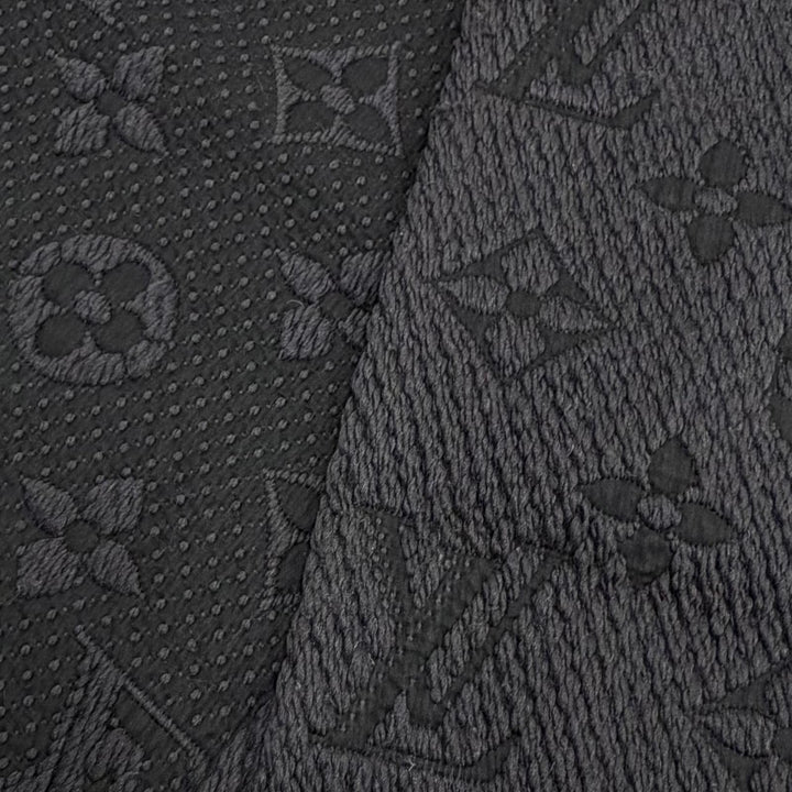 美品▼LOUIS VUITTON ルイヴィトン M72431 エシャルプ ロゴマニア モノグラム ウール シルク フリンジ付き マフラー ダークグレー 正規品