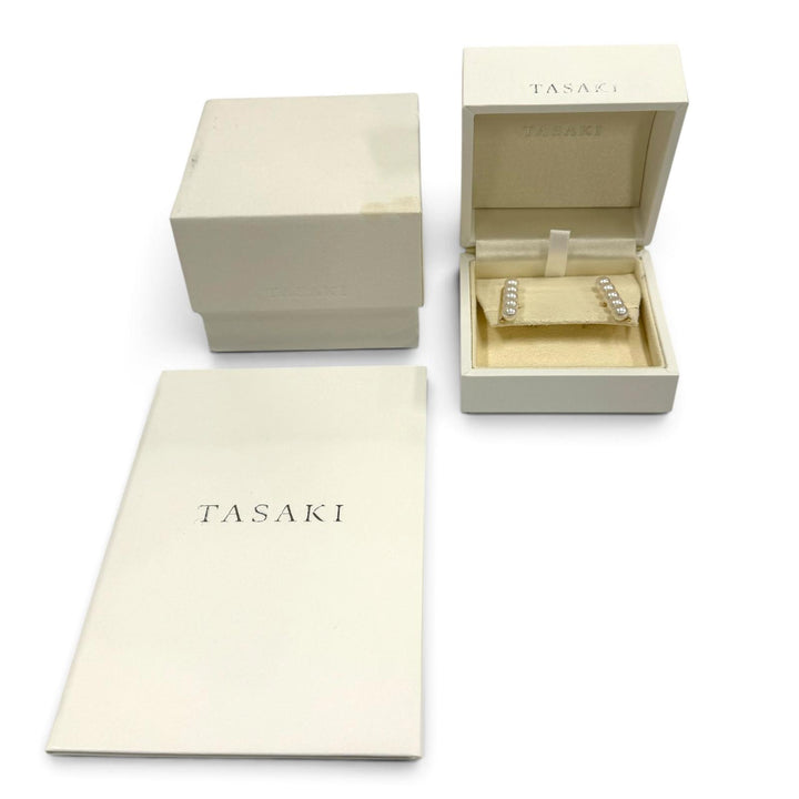 極美品★TASAKI タサキ バランス プラス ピアス 18K 5Pパール アクセサリー ホワイト ゴールド 重量4.8g レディース 箱付き