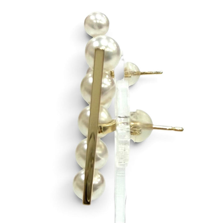 極美品★TASAKI タサキ バランス プラス ピアス 18K 5Pパール アクセサリー ホワイト ゴールド 重量4.8g レディース 箱付き