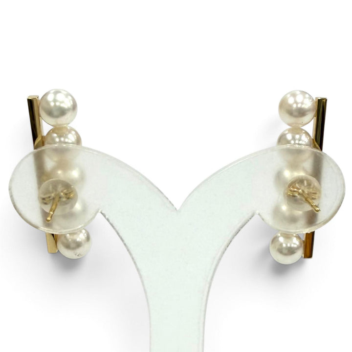 極美品★TASAKI タサキ バランス プラス ピアス 18K 5Pパール アクセサリー ホワイト ゴールド 重量4.8g レディース 箱付き