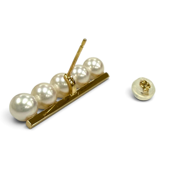 極美品★TASAKI タサキ バランス プラス ピアス 18K 5Pパール アクセサリー ホワイト ゴールド 重量4.8g レディース 箱付き