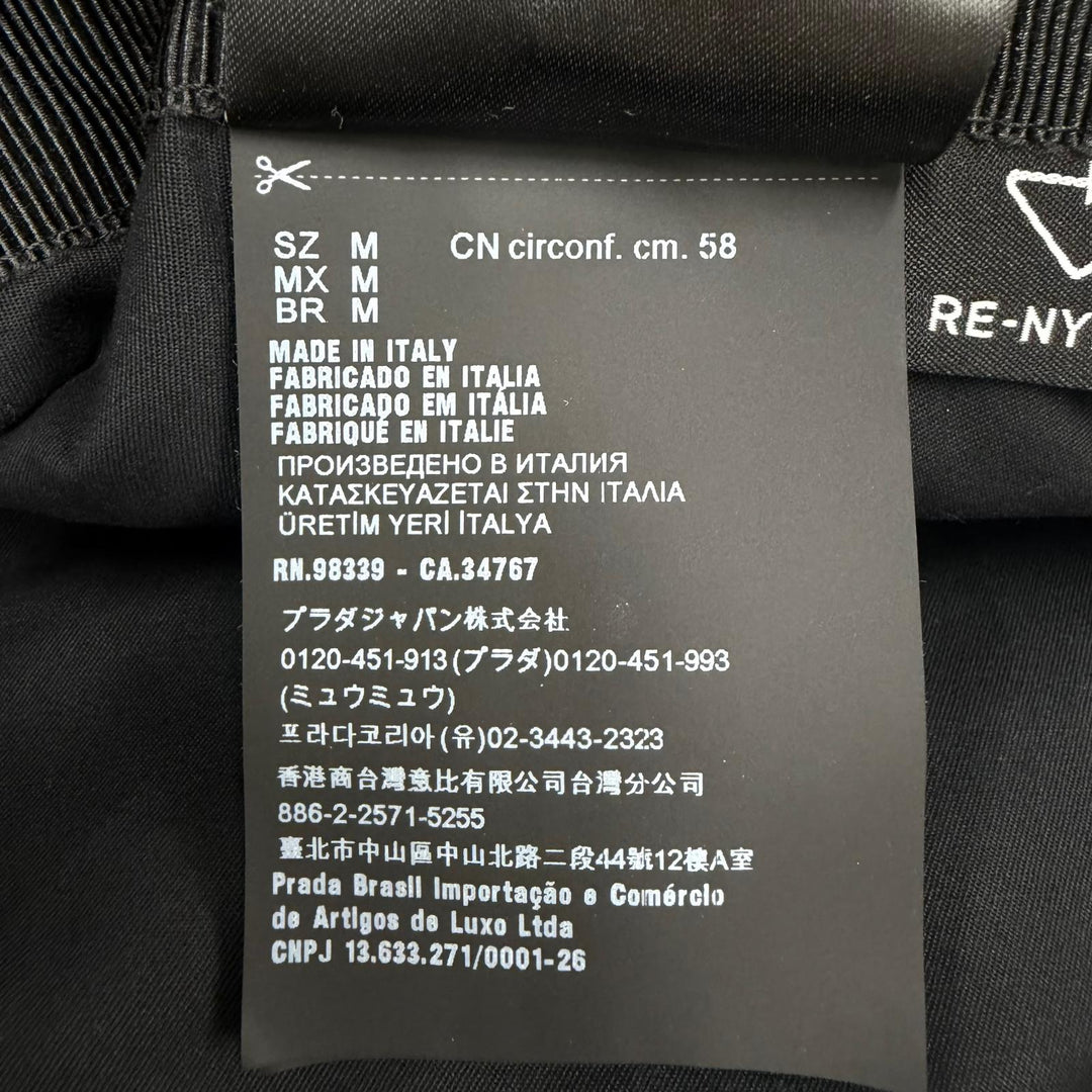 極美品☆PRADA プラダ 1HC137 トライアングルロゴプレート Re-Nylon バケットハット ブラック M イタリア製 正規品 レディース