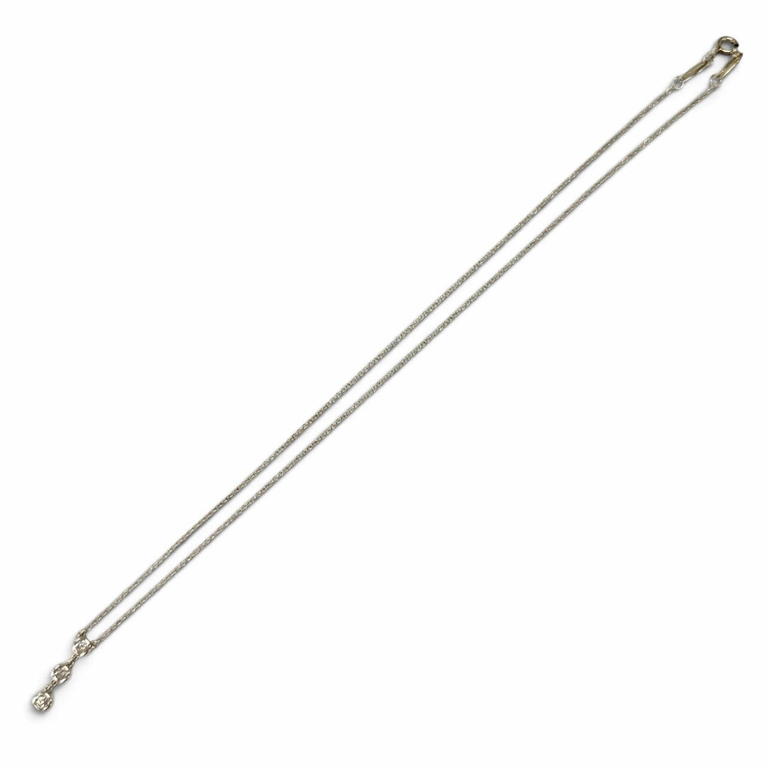 美品★TIFFANY&amp;Co. ティファニー エルサペレッティ AG925 バイザヤード 3Pダイヤモンド ドロップペンダント ネックレス スペイン製 袋付