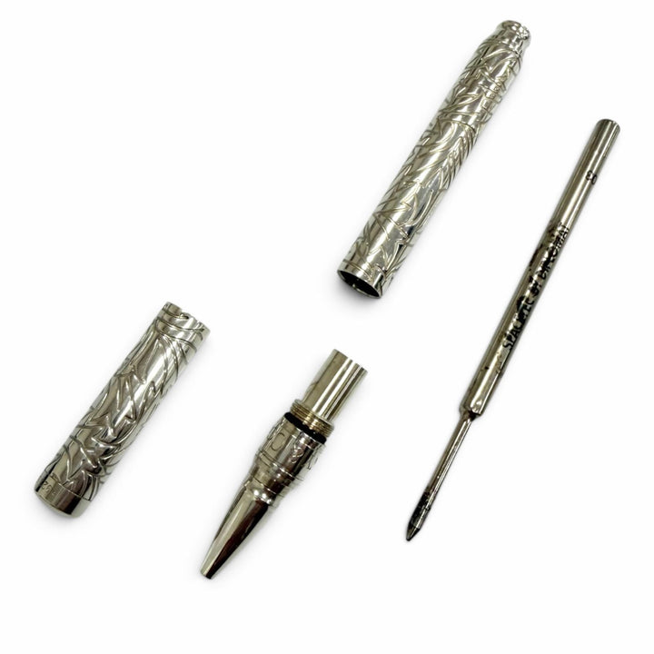 美品□TIFFANY&amp;Co. ティファニー SV925 リーフデザイン キャップ式 ボールペン シルバー ドイツ製 重量40g メンズ レディース 筆記確認済
