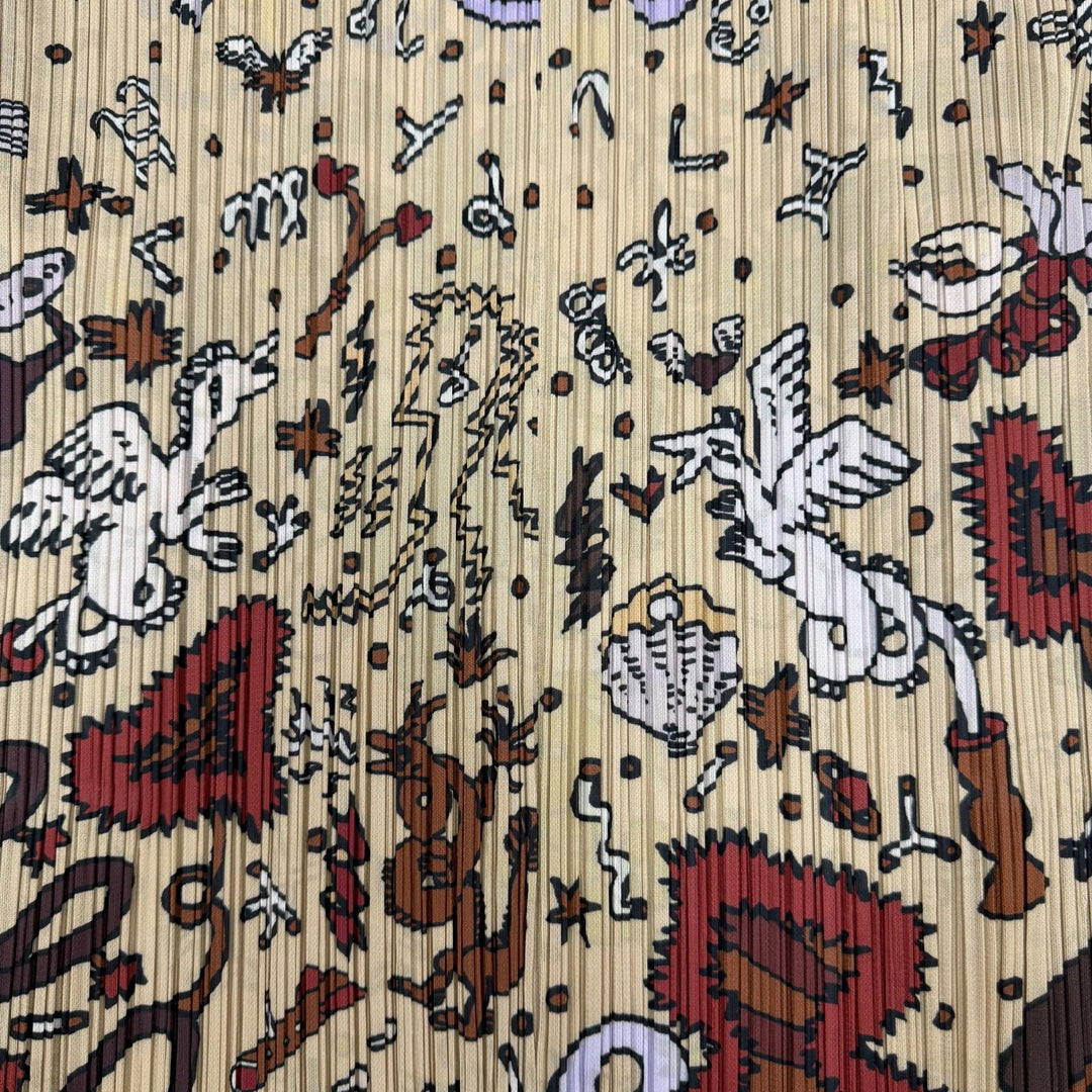 極美品☆PLEATS PLEASE プリーツプリーズ イッセイミヤケ 24AW PP43JO722 総柄デザイン 長袖 カーディガン マルチカラー 3 正規品