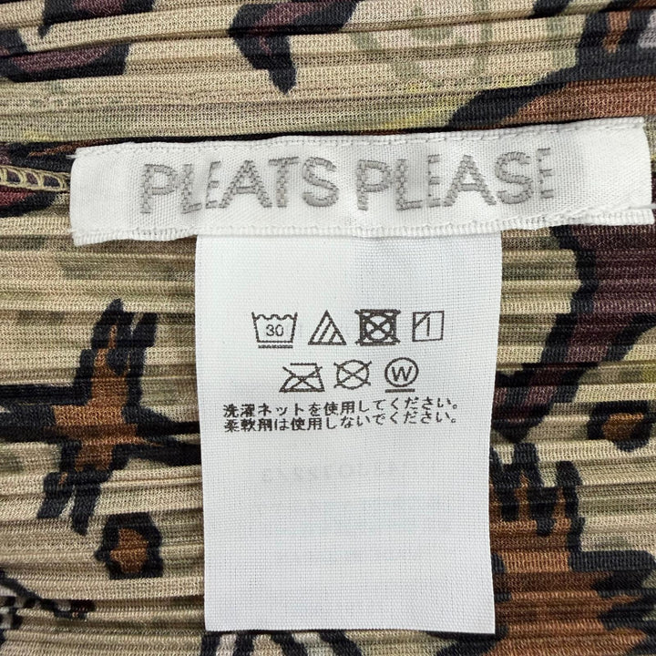極美品☆PLEATS PLEASE プリーツプリーズ イッセイミヤケ 24AW PP43JO722 総柄デザイン 長袖 カーディガン マルチカラー 3 正規品